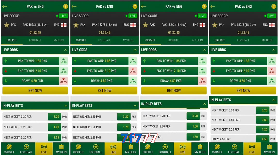 Game list for 7F777 bet section