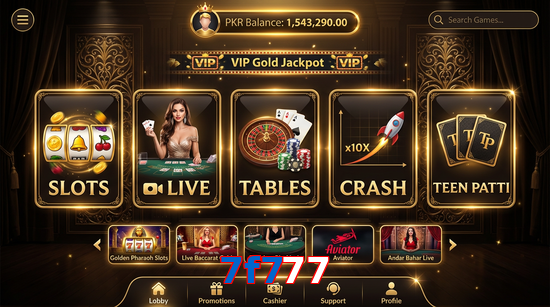 Main screen of 7F777 casino page for PK players