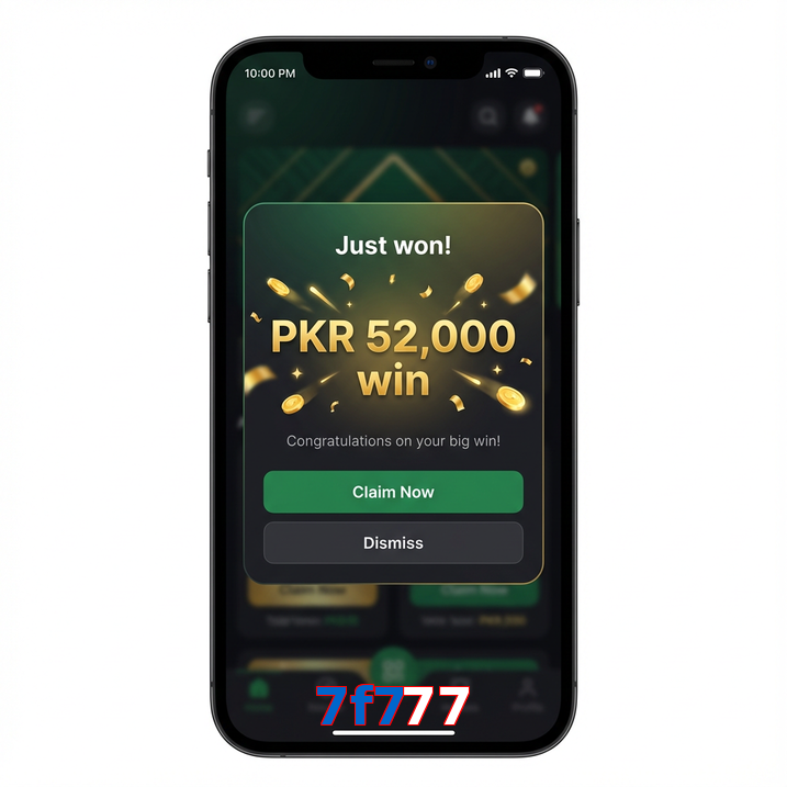 Main screen of 7F777 win page for PK players